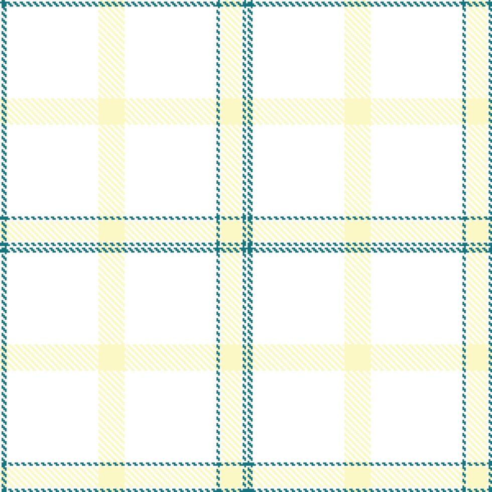 Cool White and Muted Deep Aqua Seamless Tartan Textile Design vector