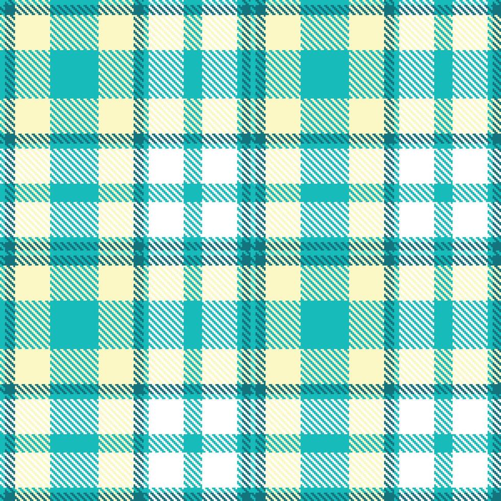 Rich Topaz and Soft Deep Aqua Seamless Tartan Textile Design vector