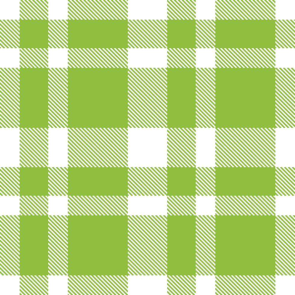 Deep White and Vivid Dark Lime Seamless Tartan Textile Design vector