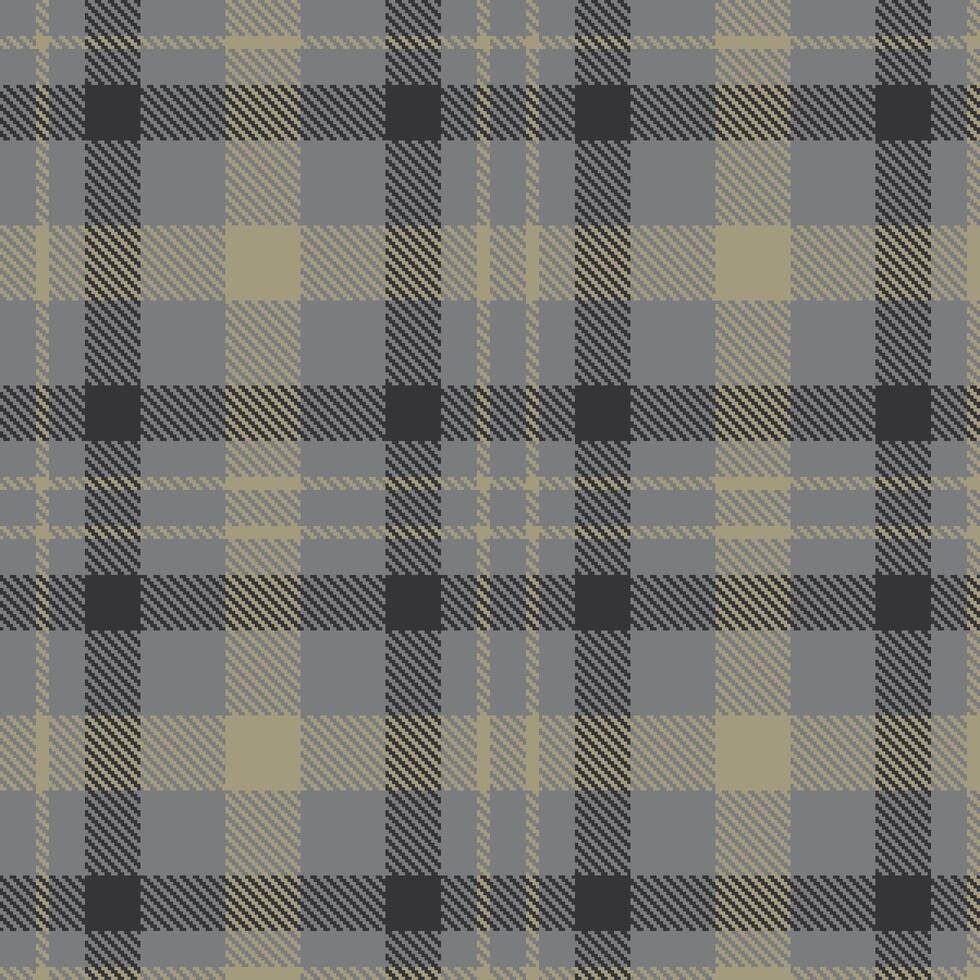 Pale Medium Grey Seamless Tartan with Soft Stone accents Textile Design vector
