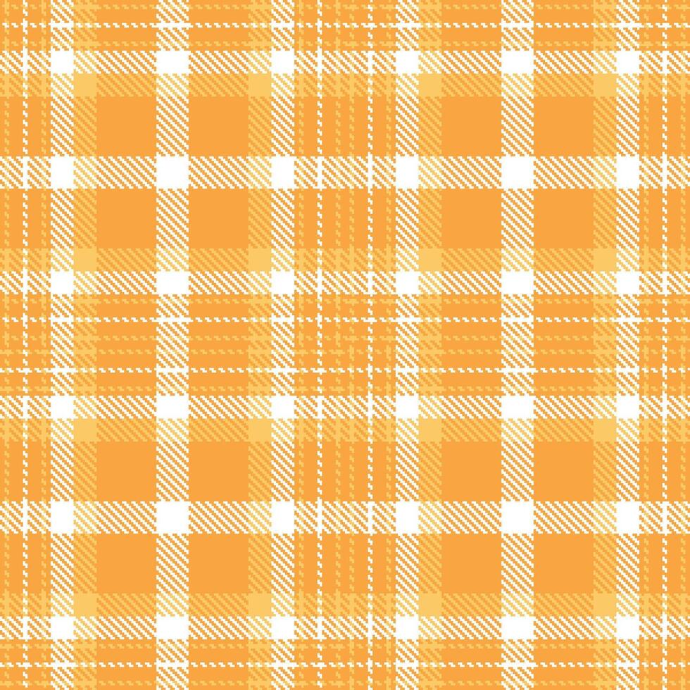 Dusty Light Orange and Cool Light Mustard Seamless Tartan Textile Design vector