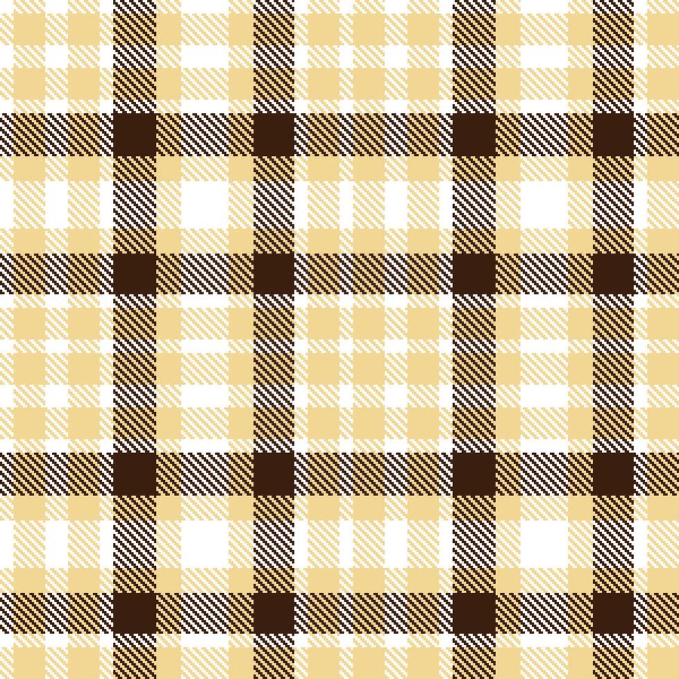 Deep White and Bright Pale Peach Seamless Tartan Textile Design vector