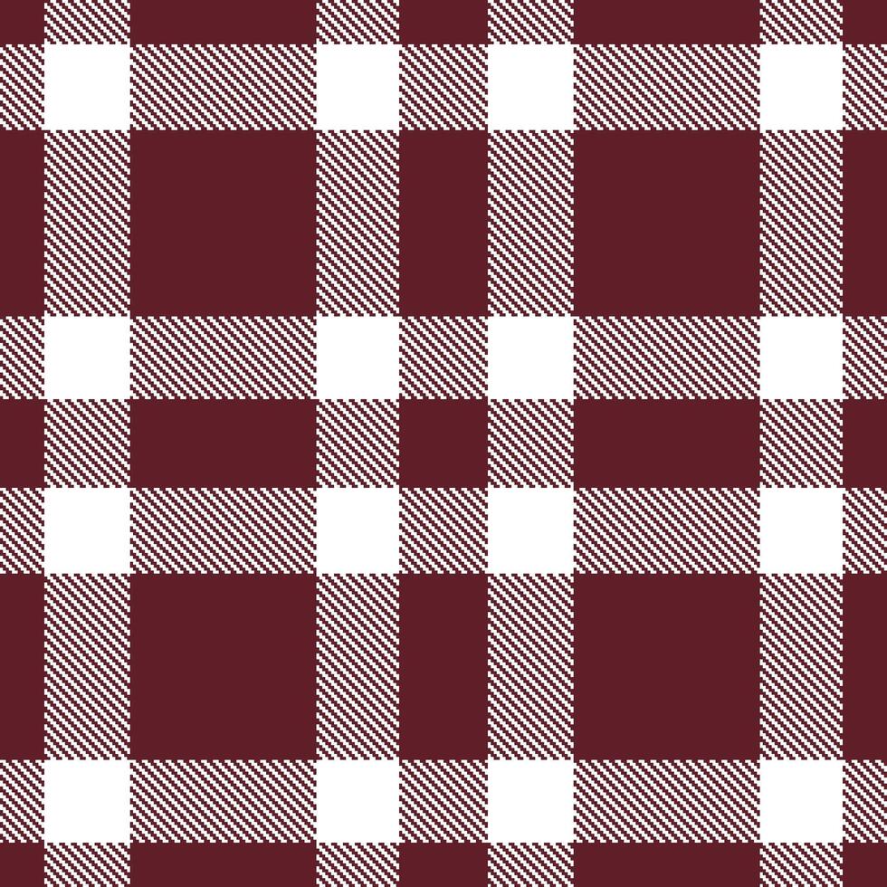 Warm Burgundy Seamless Tartan with Vivid White accents Textile Design vector