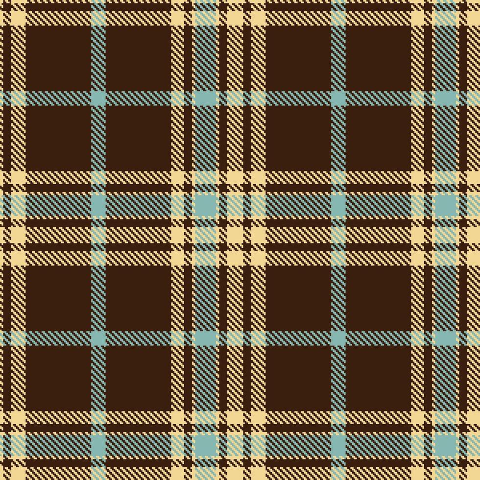 Smoky Pale Peach and Deep Chocolate Seamless Tartan Textile Design vector