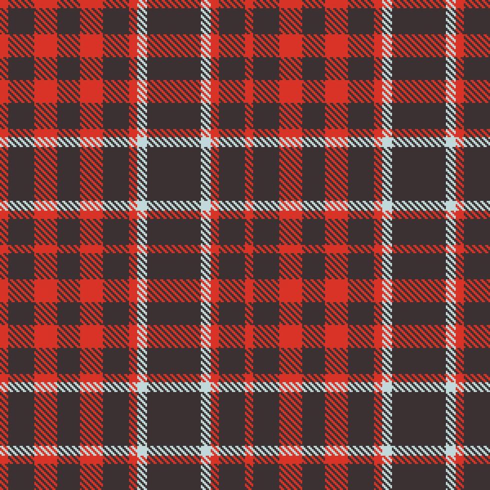 Metallic Tomato and Dark Dark Grey Seamless Tartan Textile Design vector