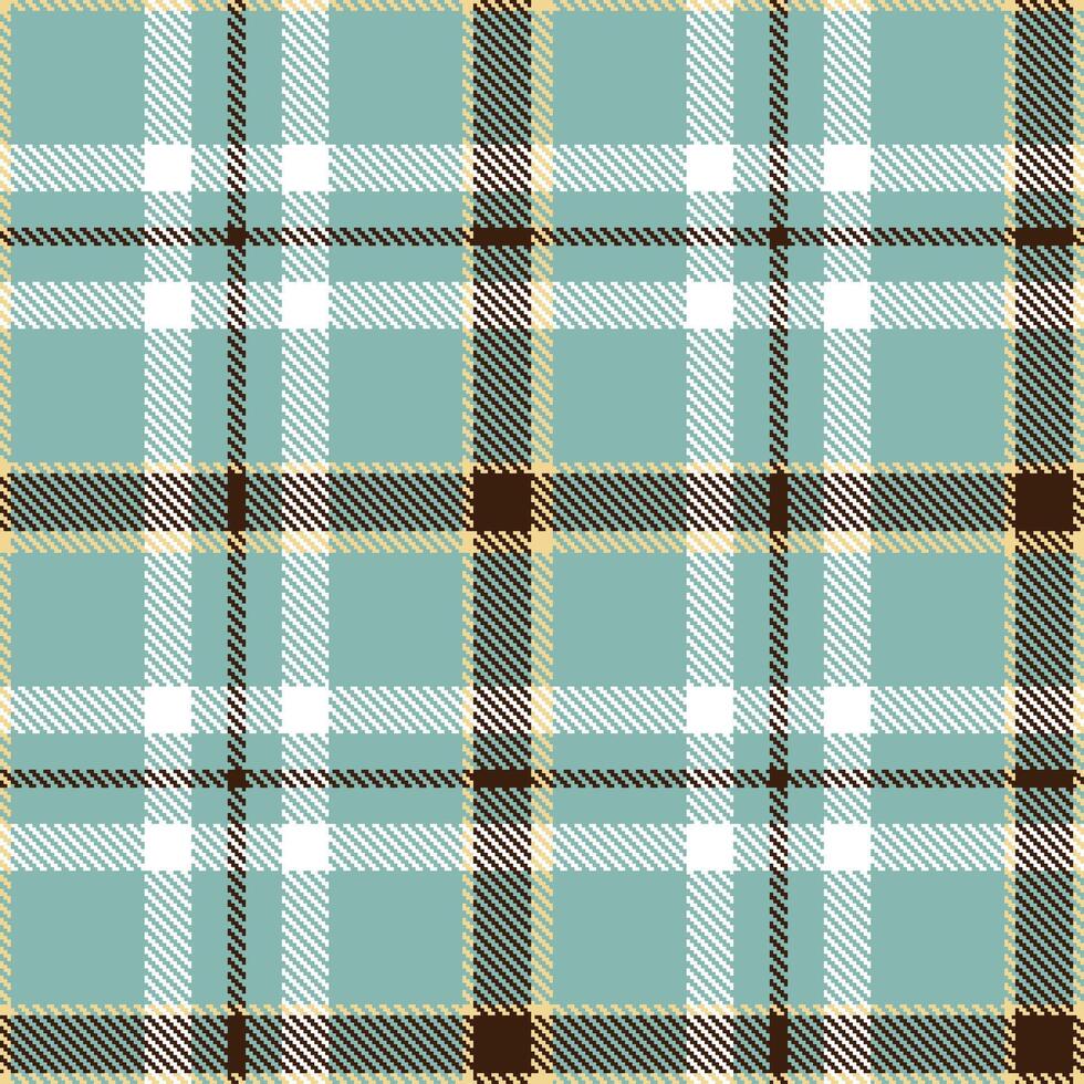 Light Greyish Teal and Deep Pale Peach Seamless Tartan Textile Design vector