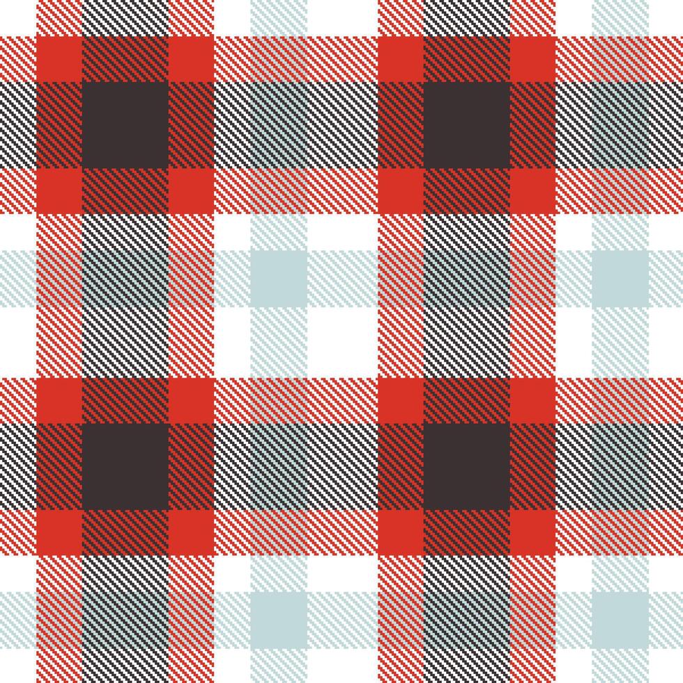 Soft White Seamless Tartan with Pale Tomato accents Textile Design vector
