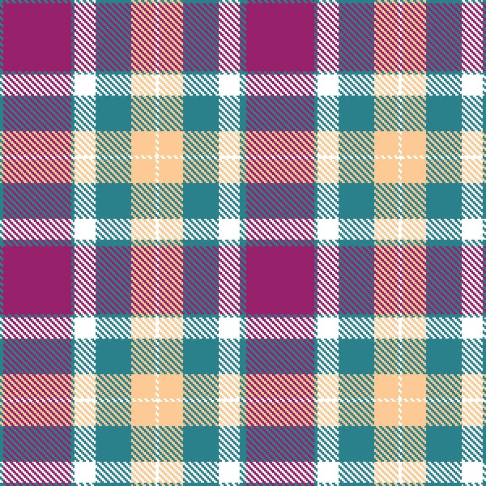 Bright Deep Aqua and Warm White Seamless Tartan Textile Design vector