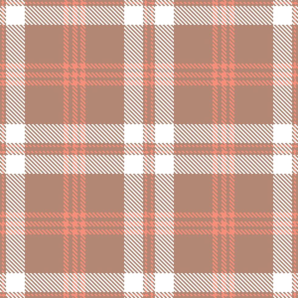Modern Deep Pale Brown Seamless Tartan Textile Design vector