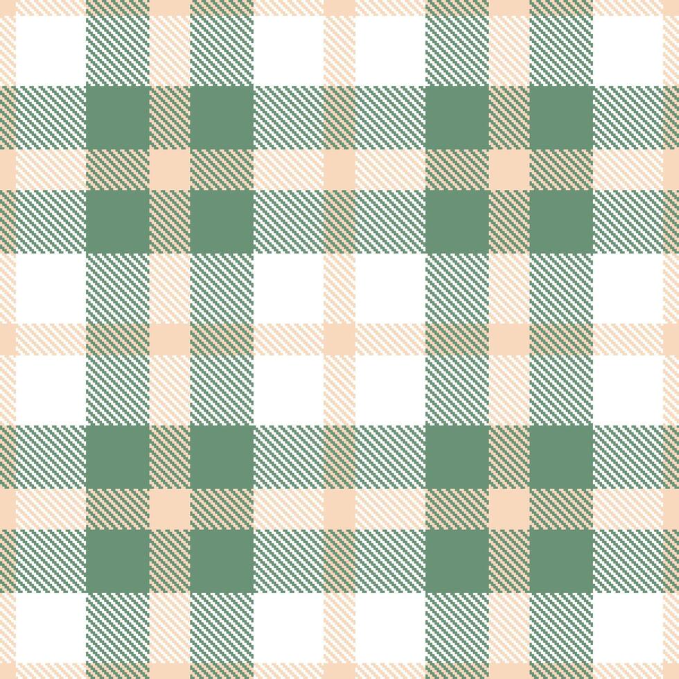 Light Light Peach and Vivid White Seamless Tartan Textile Design vector
