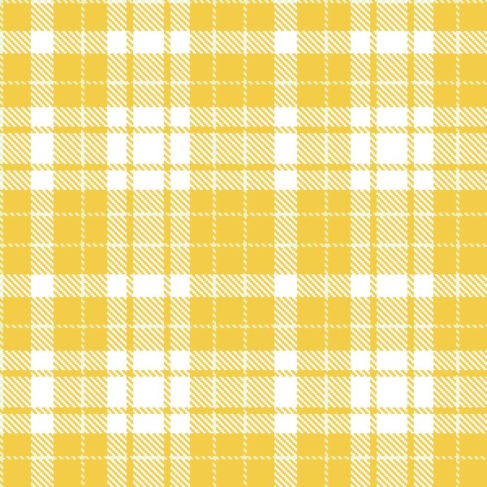 Warm Maize and Deep White Seamless Tartan Textile Design vector