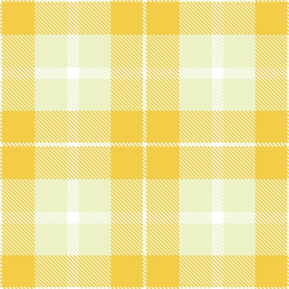Deep White Seamless Tartan with Deep Maize accents Textile Design vector