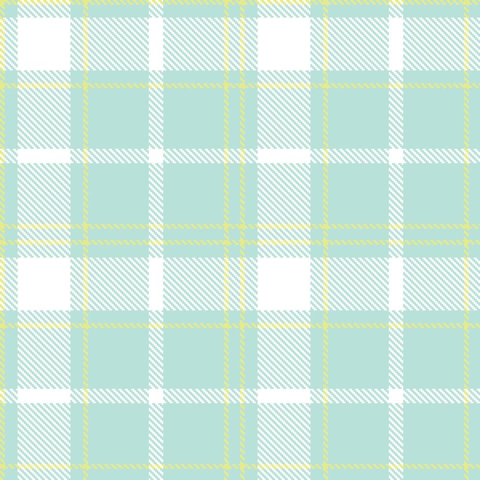 Vivid Pale Aqua Seamless Tartan with Bright Yellowish Tan accents Textile Design vector