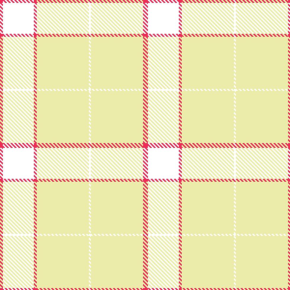 Cool Red Pink Seamless Tartan with Neon White accents Textile Design vector