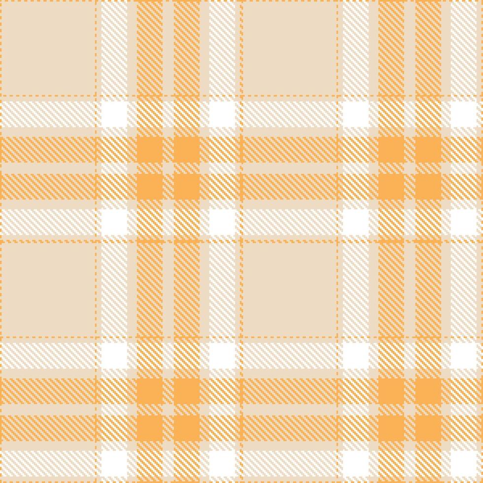 Muted Light Peach Seamless Tartan with Light Butterscotch accents Textile Design vector