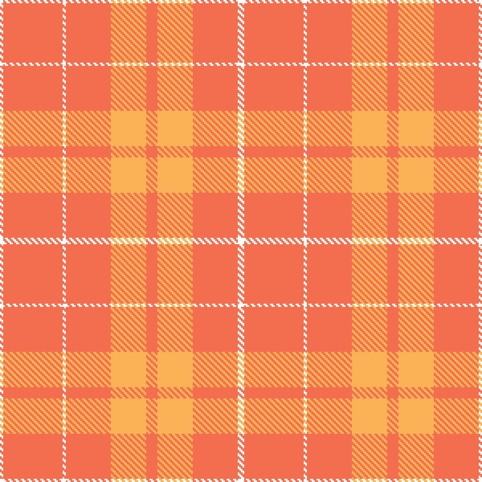 Dusty Pinkish Orange Seamless Tartan with Pastel White accents Textile Design vector