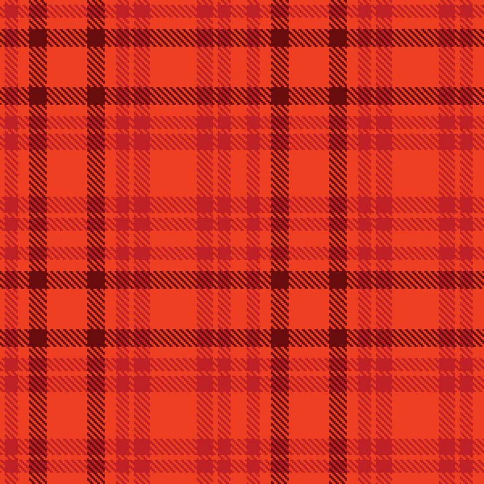 Smoky Orangish Red and Dusty Scarlet Seamless Tartan Textile Design vector