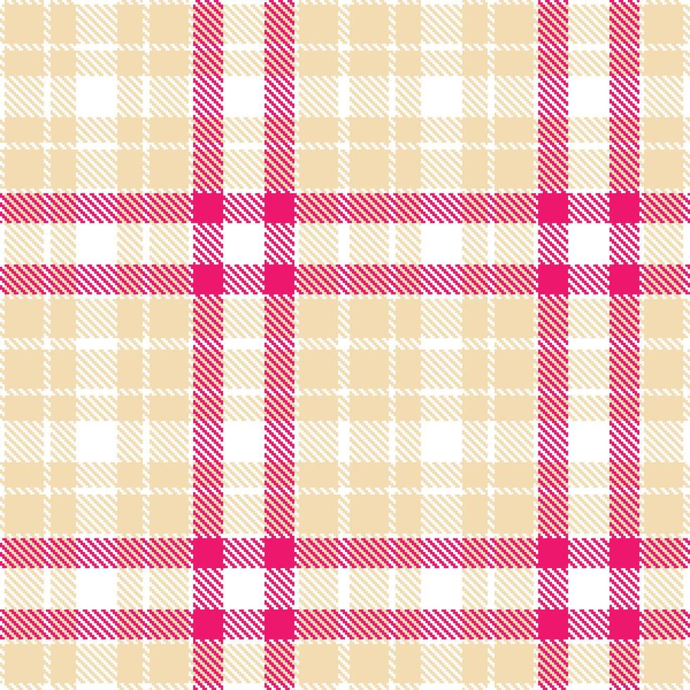 Light White and Metallic Light Peach Seamless Tartan Textile Design vector
