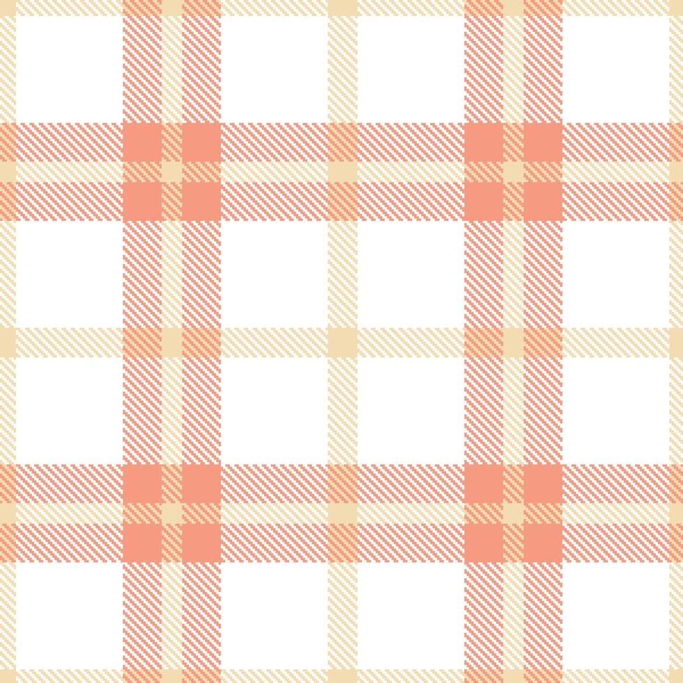Modern Seamless Tartan in Pastel Light Peach tones Textile Design 386 vector