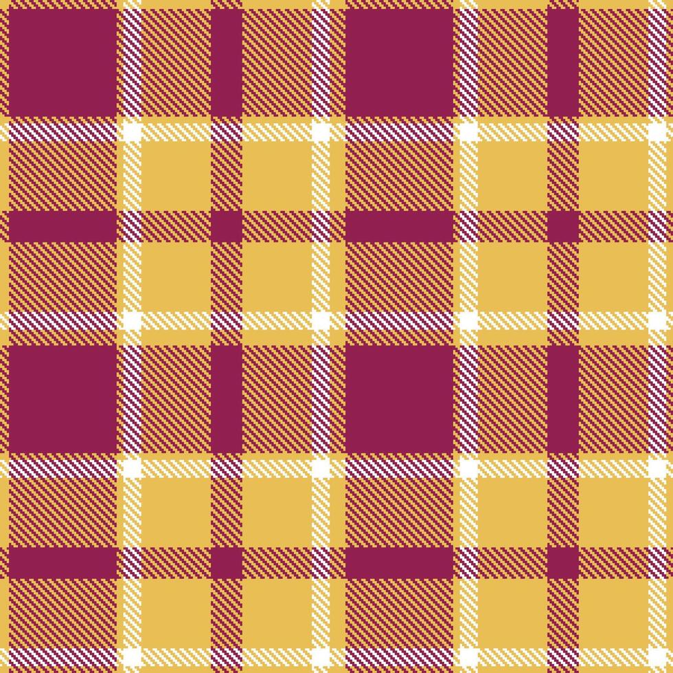 Dusty Light Mustard Seamless Tartan with Rich Mulberry accents Textile Design vector