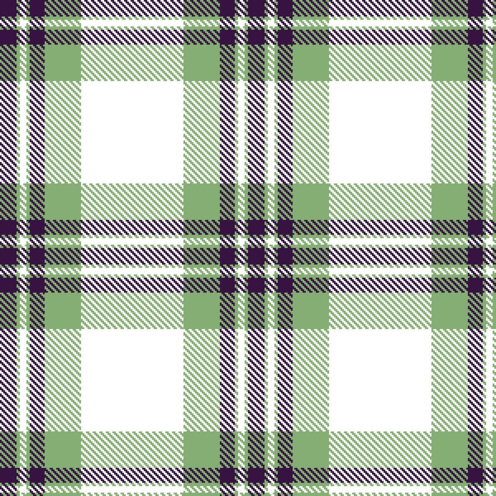 Light Sage and Smoky Dark Purple Seamless Tartan Textile Design vector