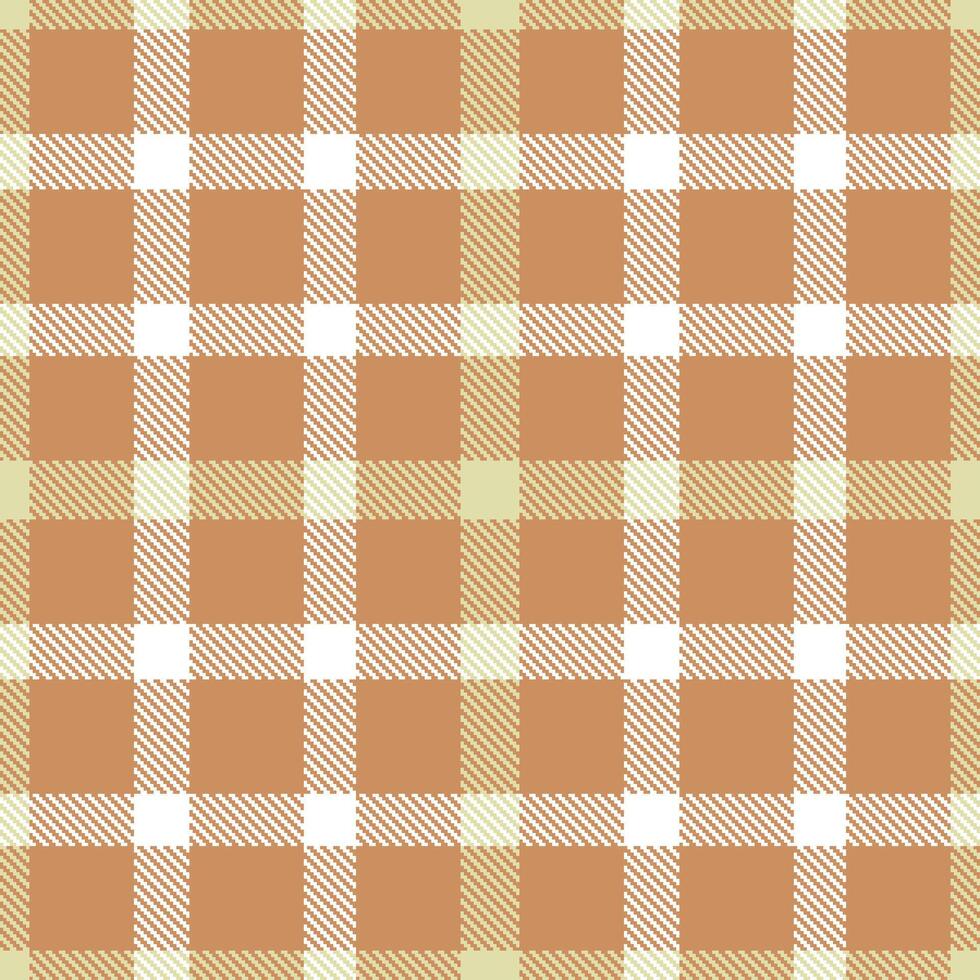 Modern Warm Light Brown Seamless Tartan Textile Design vector