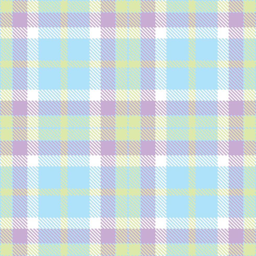 Cool Light Blue Seamless Tartan with Soft Light Light Green accents Textile Design vector