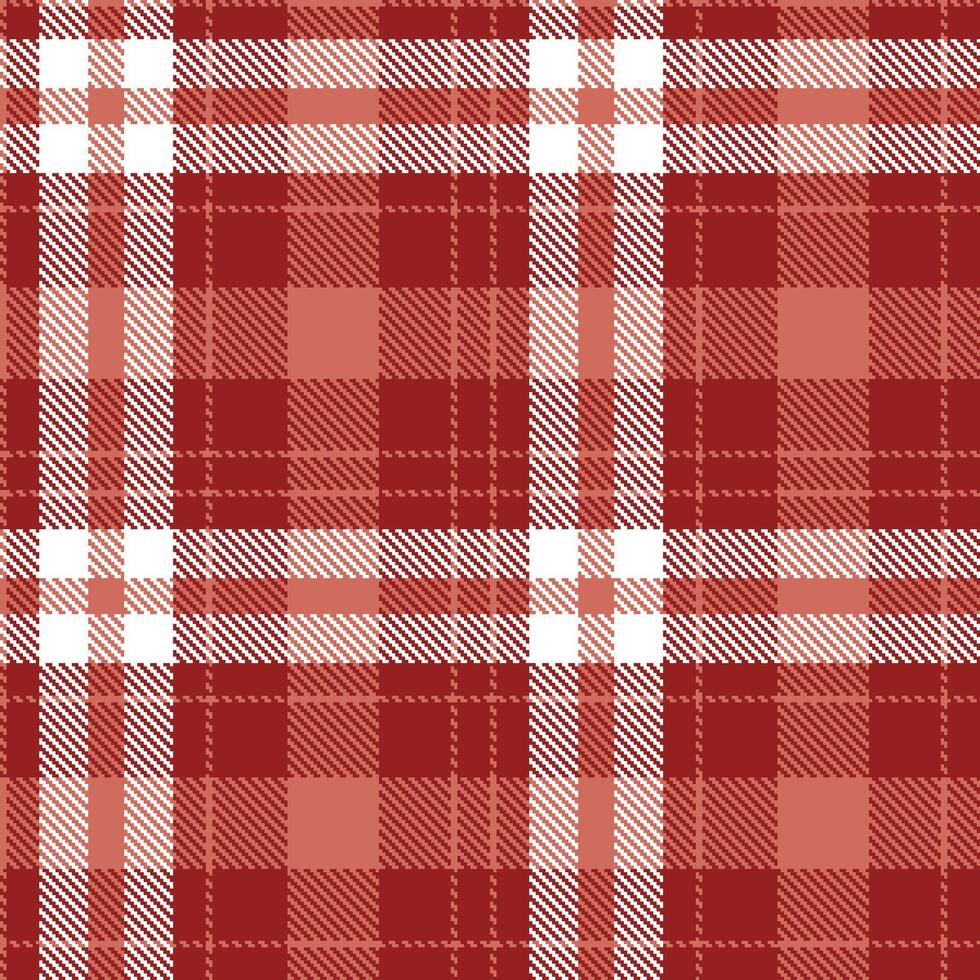 Modern Deep Dark Salmon Seamless Tartan Textile Design vector
