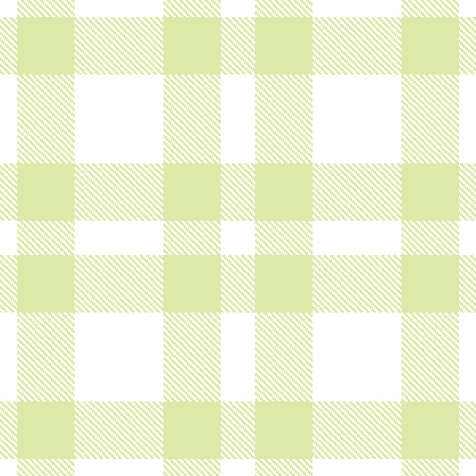 Cool White and Deep Light Light Green Seamless Tartan Textile Design vector