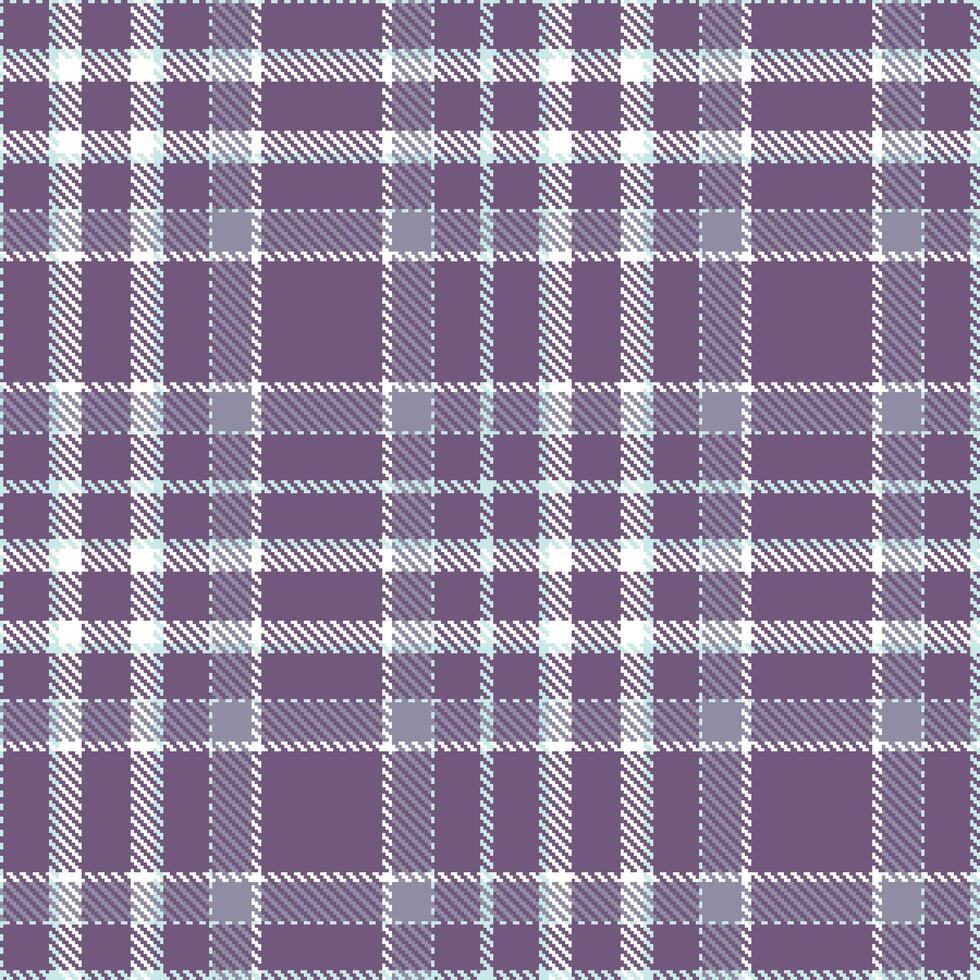 Neon Duck Egg Blue and Deep Dusty Purple Seamless Tartan Textile Design vector