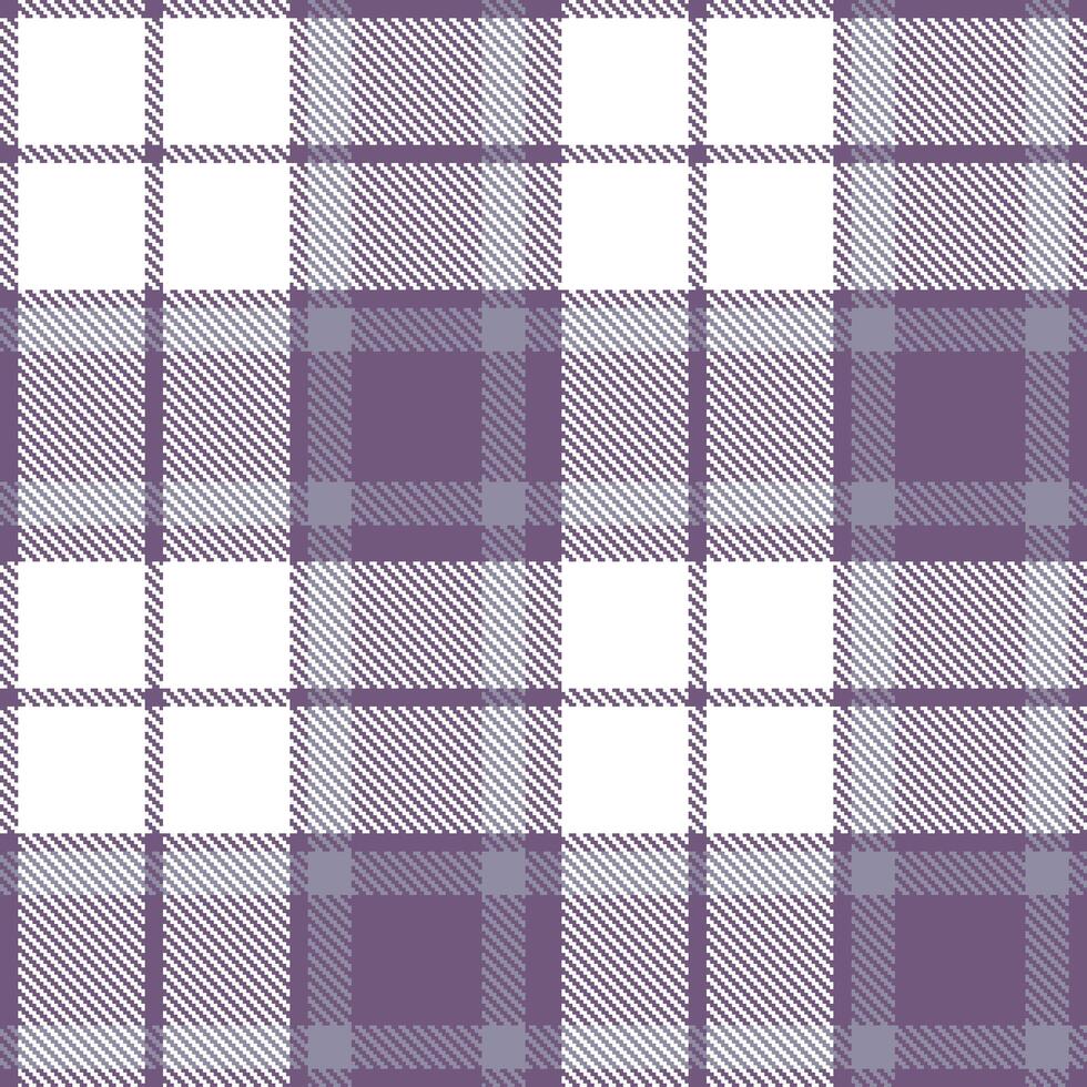 Cool Dusty Purple Seamless Tartan with Pastel White accents Textile Design vector