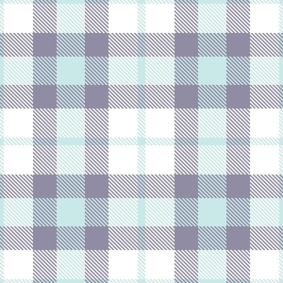 Modern Seamless Tartan in Dusty Duck Egg Blue tones Textile Design vector