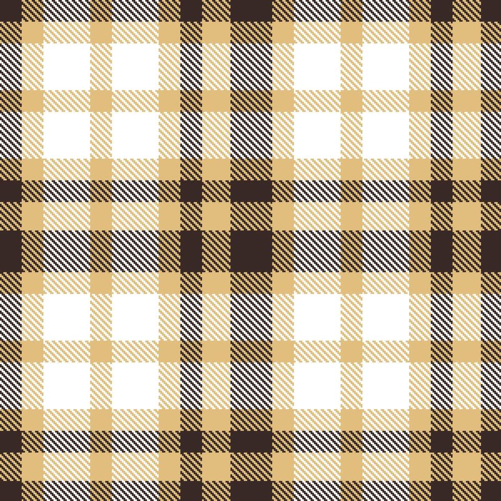 Modern Deep Tan Seamless Tartan Textile Design vector