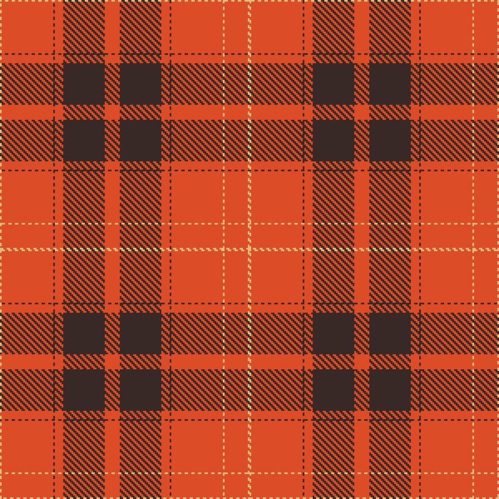 Modern Seamless Tartan in Deep Deep Orange tones Textile Design vector