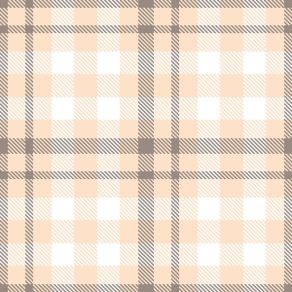 Metallic Light Peach and Dark Warm Grey Seamless Tartan Textile Design vector