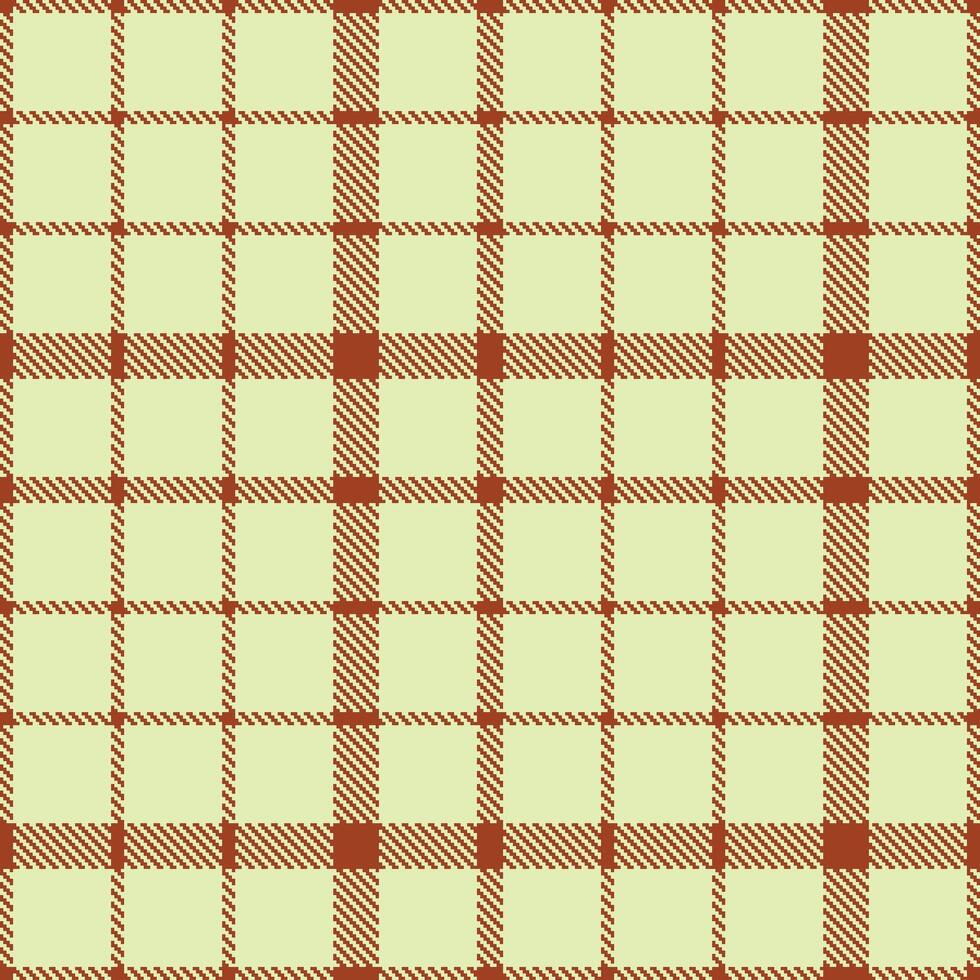 Bright Burnt Umber Seamless Tartan with Soft Cream accents Textile Design vector