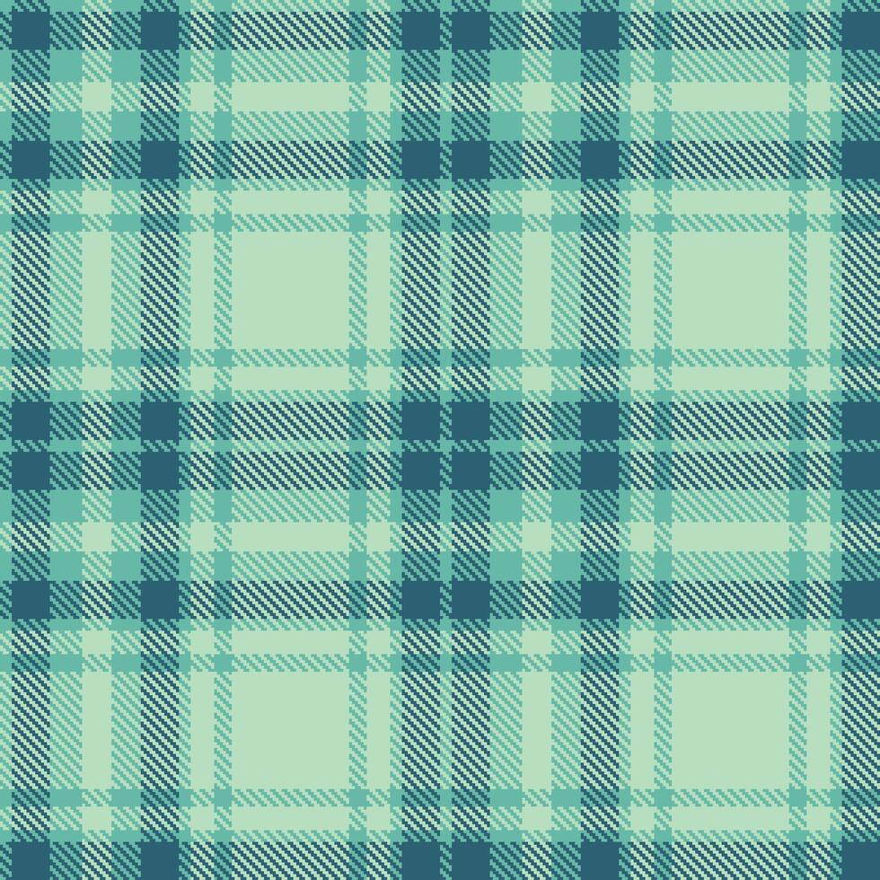 Smoky Pale Teal and Rich Light Teal Seamless Tartan Textile Design vector