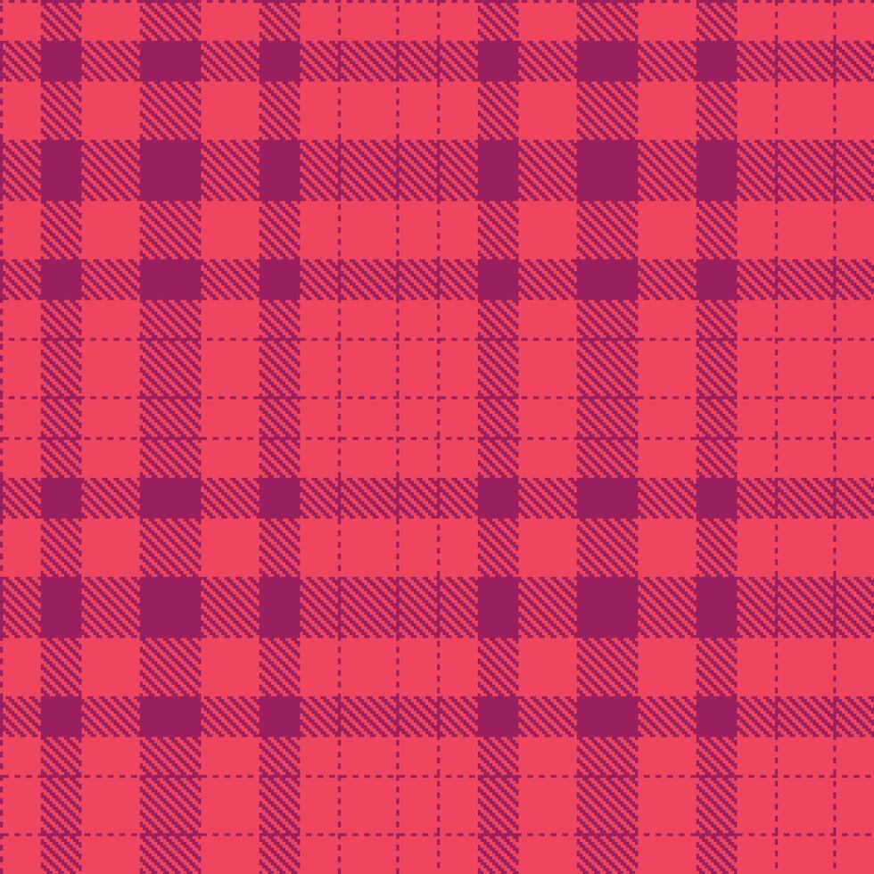 Metallic Dark Magenta and Warm Watermelon Seamless Tartan Textile Design vector