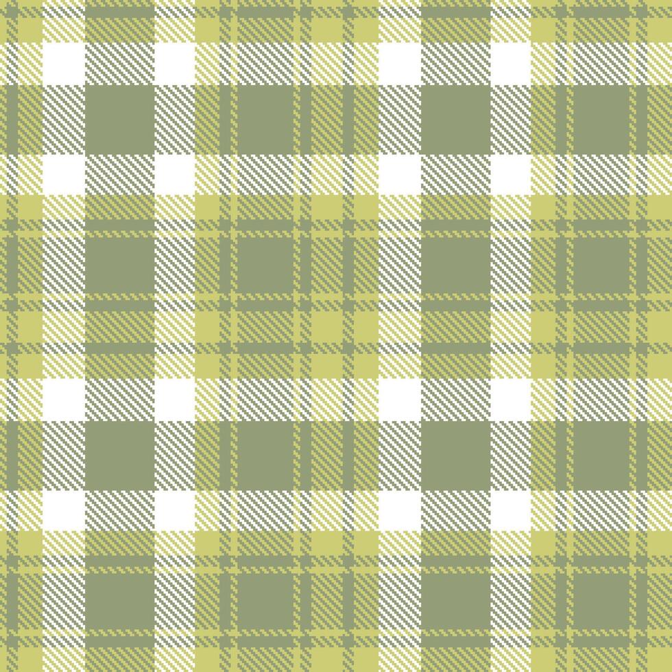 Metallic Greenish Beige and Dark Grey and green Seamless Tartan Textile Design vector