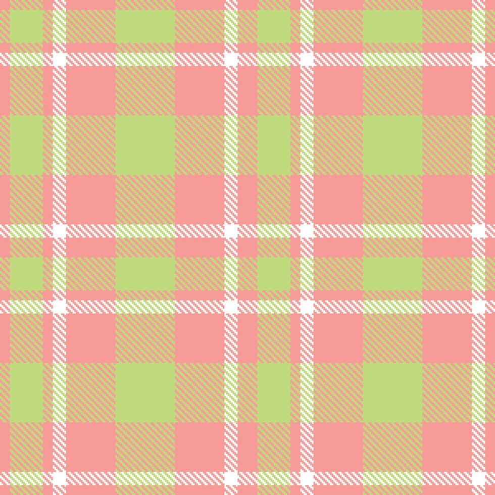 Modern Seamless Tartan in Deep Peachy Pink tones Textile Design vector