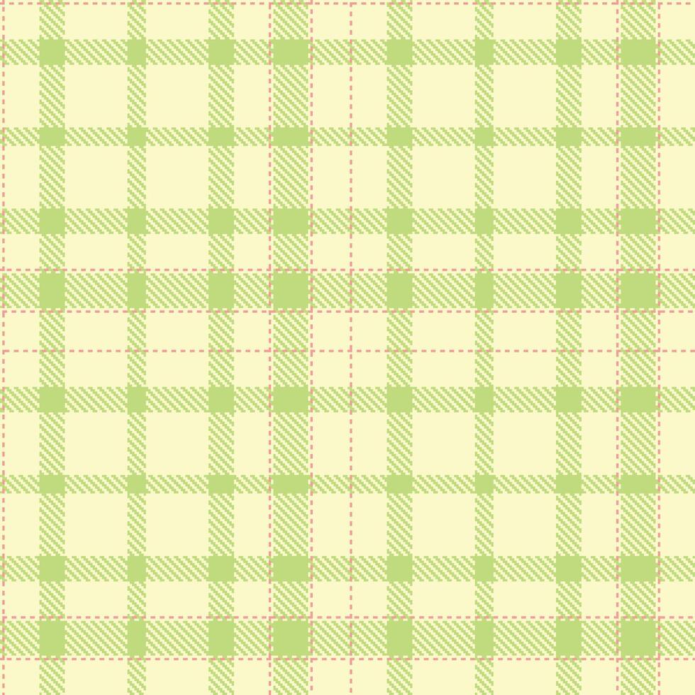 Pale Ecru and Bright Pistachio Seamless Tartan Textile Design vector