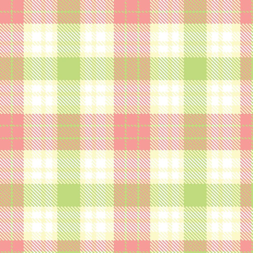 Soft Ecru Seamless Tartan with Neon White accents Textile Design vector