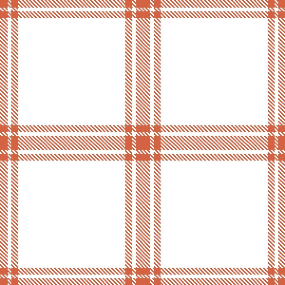 Pastel Terracotta and Muted White Seamless Tartan Textile Design vector