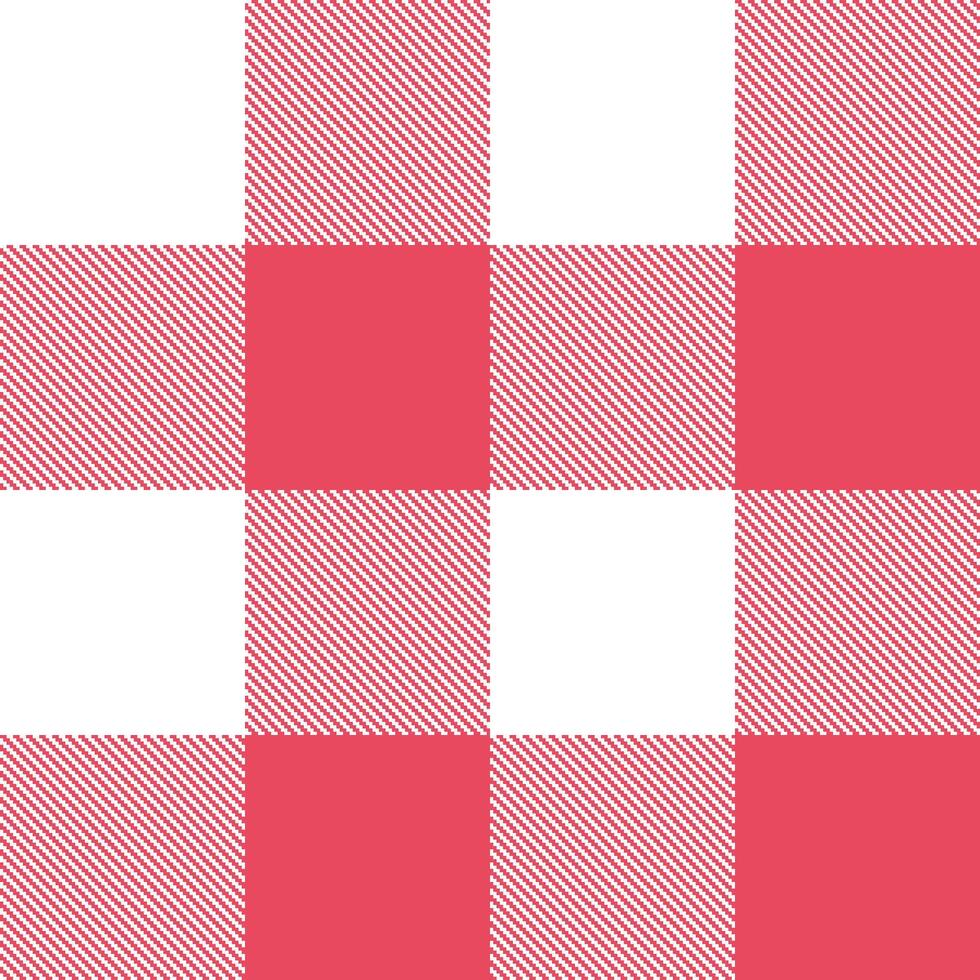 Soft White and Vivid Faded Red Seamless Tartan Textile Design vector