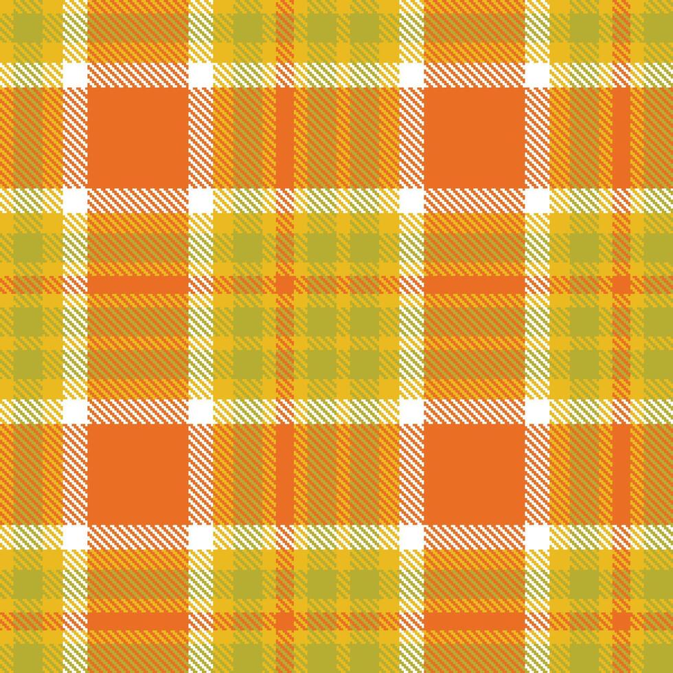 Rich Golden and Vivid Muddy Yellow Seamless Tartan Textile Design vector