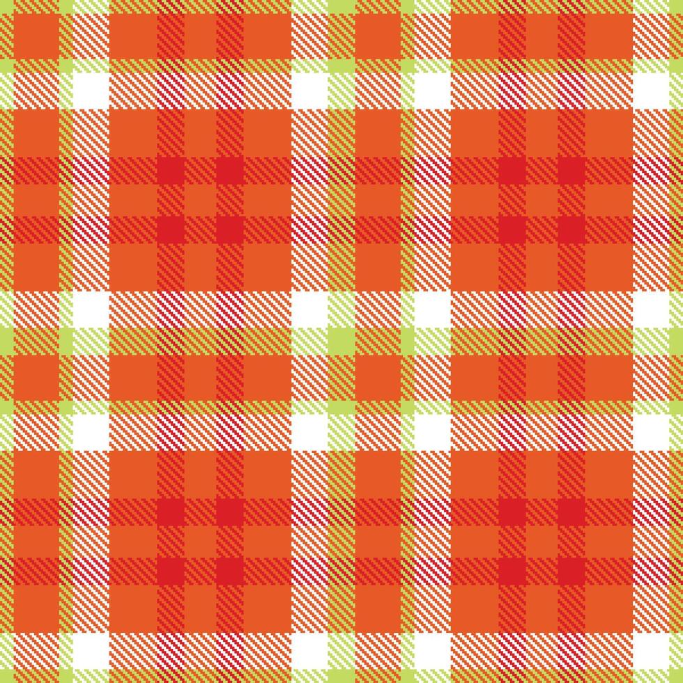 Modern Seamless Tartan in Soft Deep Orange tones Textile Design vector
