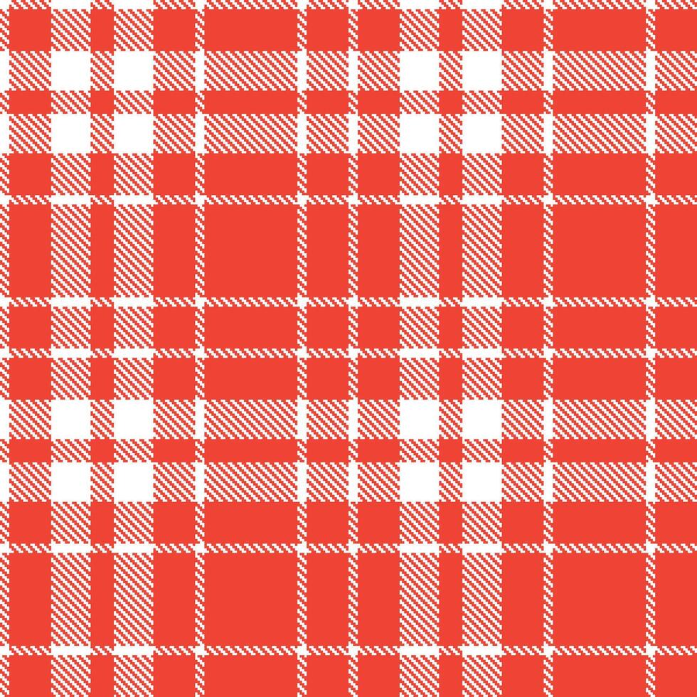 Smoky White Seamless Tartan with Soft Tomato accents Textile Design vector