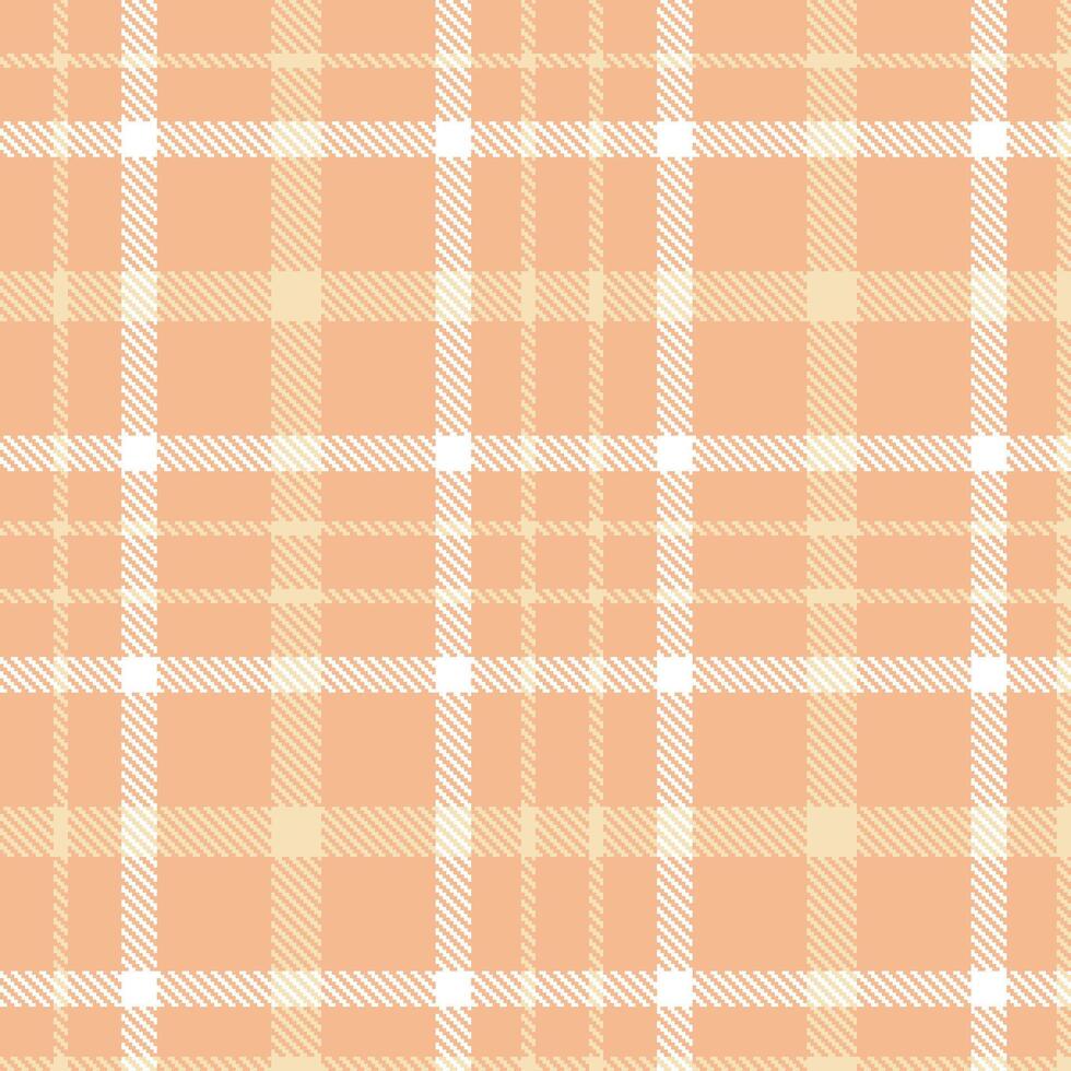 Modern Seamless Tartan in Vivid Peach tones Textile Design vector