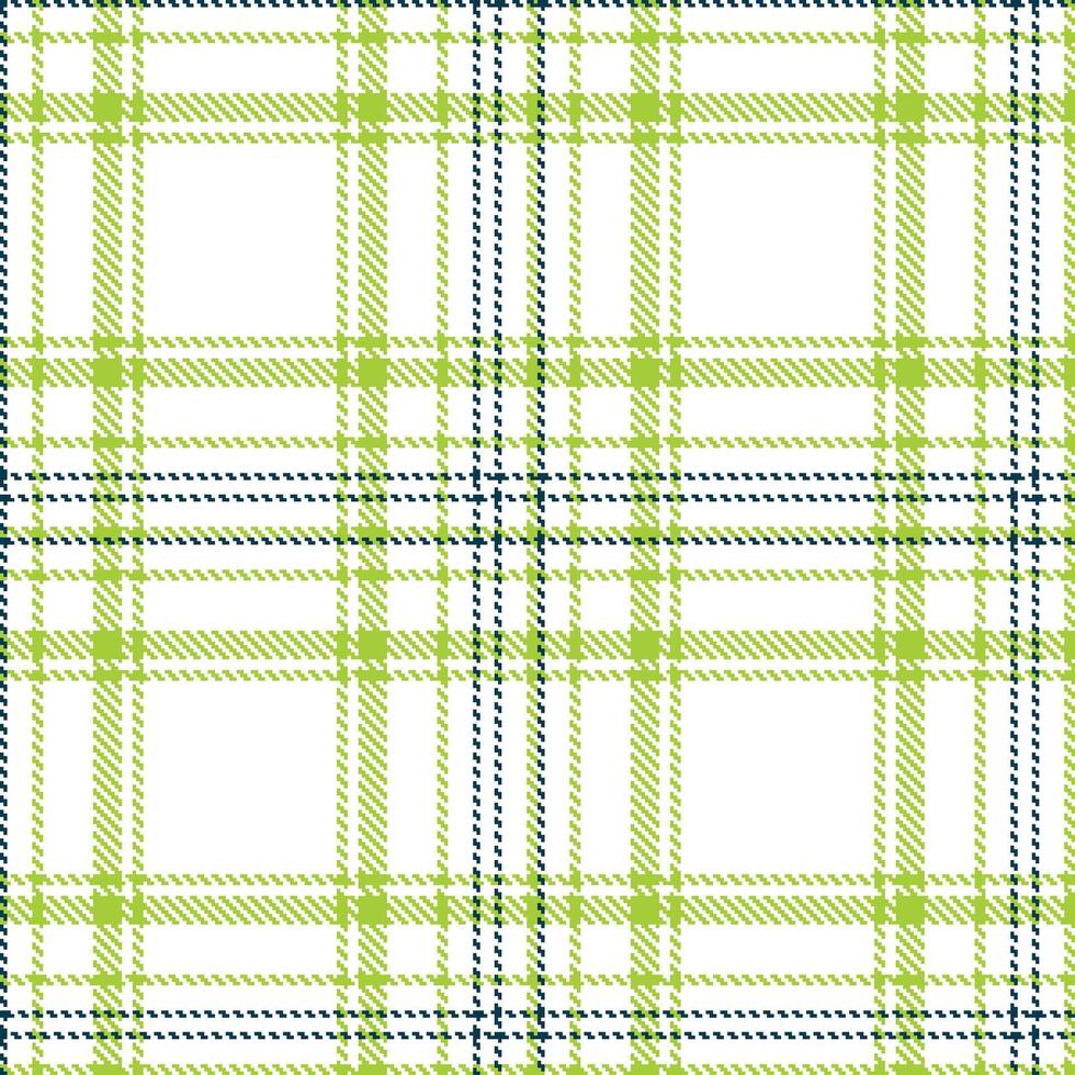 Muted White and Iridescent Snot Green Seamless Tartan Textile Design vector