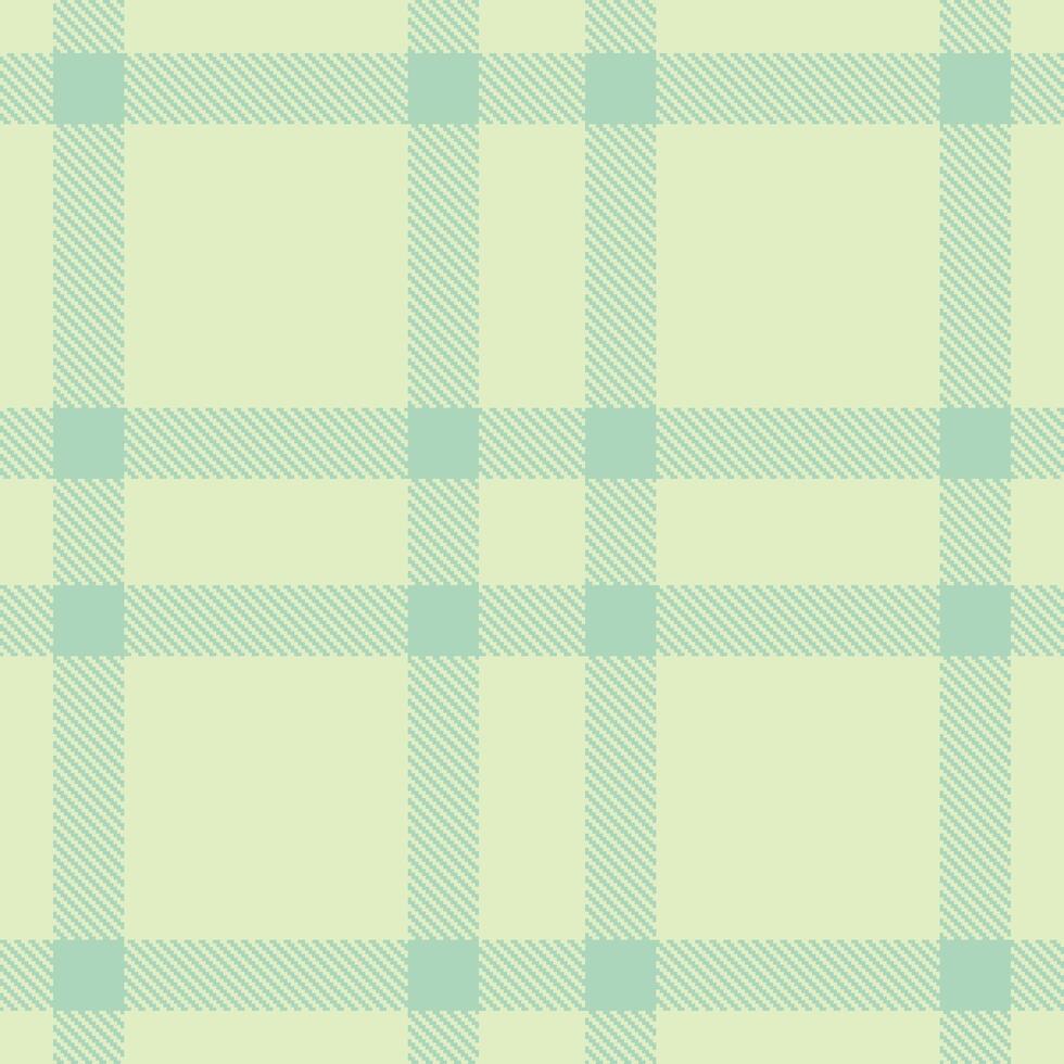 Deep Ecru and Muted Pale Teal Seamless Tartan Textile Design vector